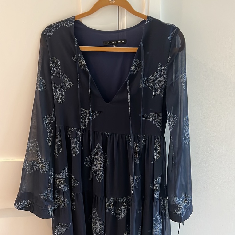 Navy blue dress size small by English Factory.